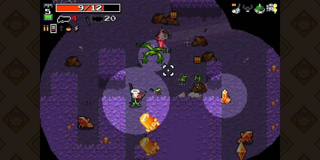Nhân vật trong một khu vực tối tăm của Nuclear Throne