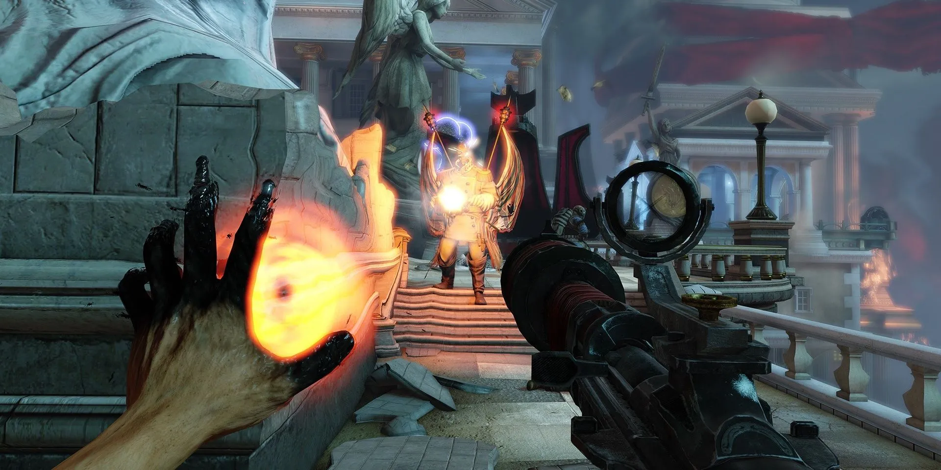 Sử dụng Vigor Return to Sender trong chiến đấu ở BioShock Infinite