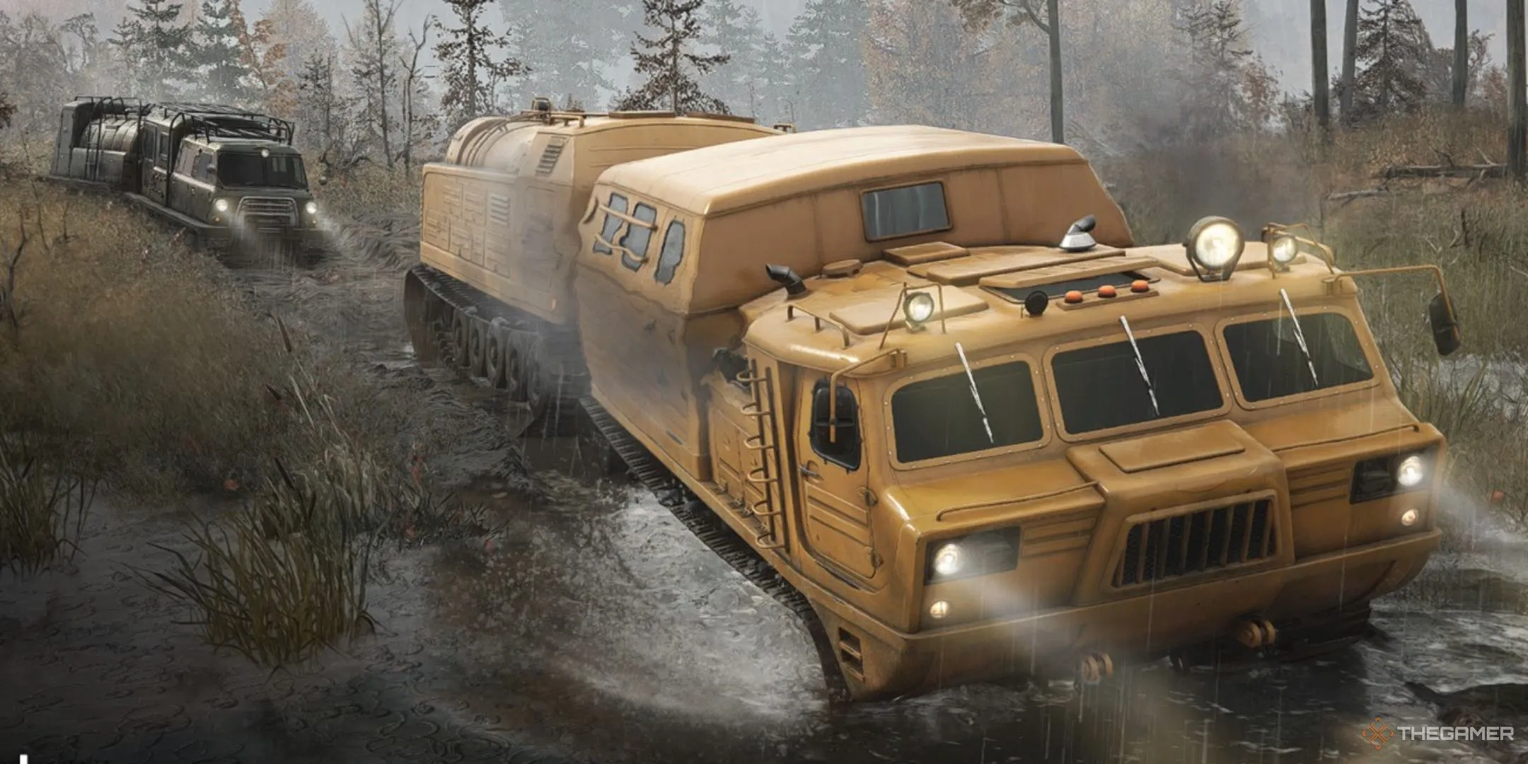 Đoàn xe dịch vụ trên màn hình tải game RoadCraft