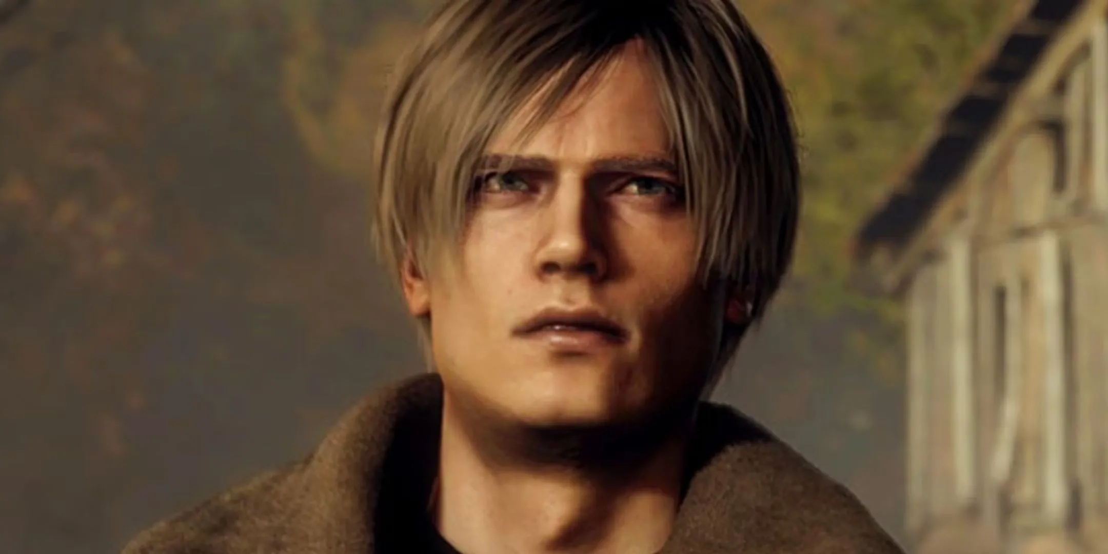 Leon Kennedy trong Resident Evil 4 Remake với biểu cảm ngạc nhiên