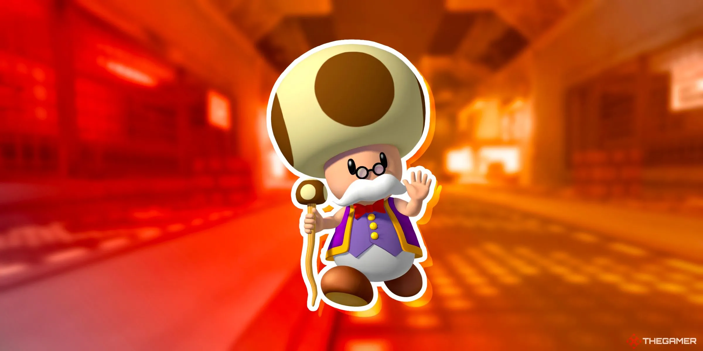 Toadsworth, quản gia của Công chúa Peach, xuất hiện trên đường đua Toad's Factory trong Mario Kart World, gợi nhớ thời GameCube