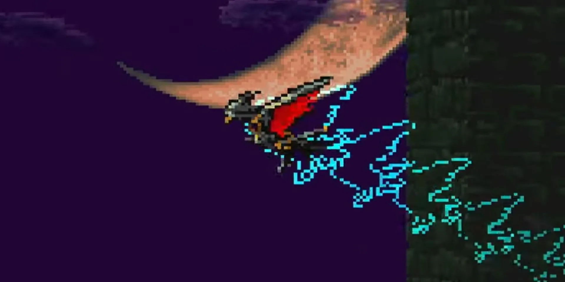 Alucard biến thành dơi, thể hiện khả năng di chuyển trong Castlevania Symphony of the Night