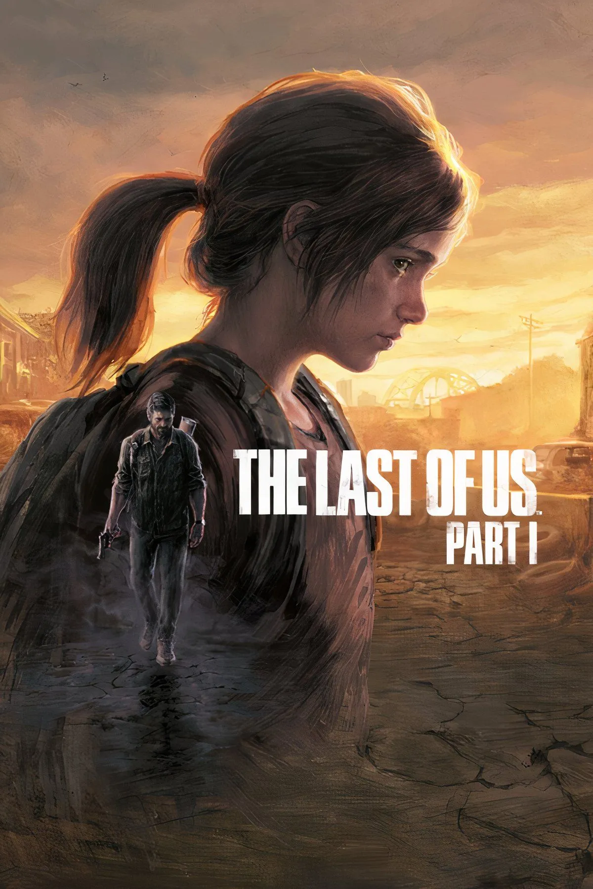 Ảnh bìa game The Last of Us Part I, khắc họa Joel và Ellie trong thế giới hậu tận thế