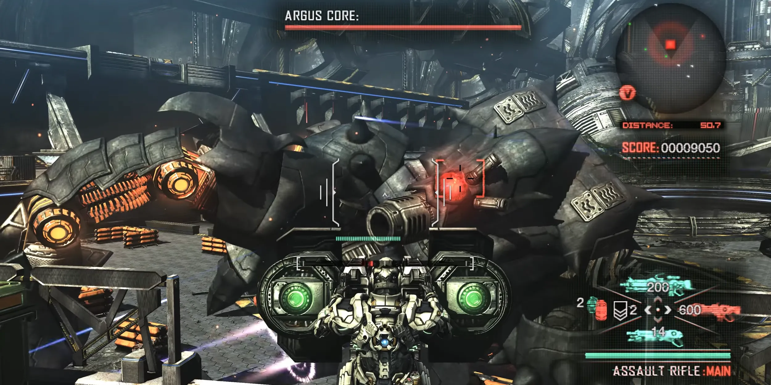 Argus - robot khổng lồ trong trận đấu boss đầu tiên của Vanquish