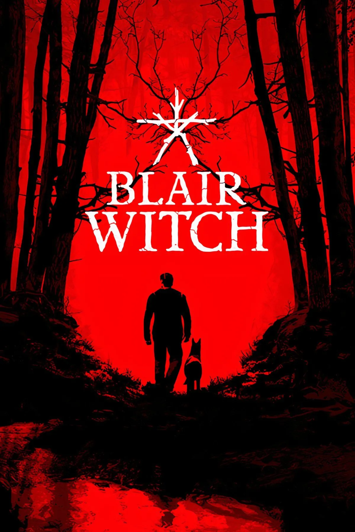 Bìa game Blair Witch với hình ảnh khu rừng Black Hills ma quái và đèn pin