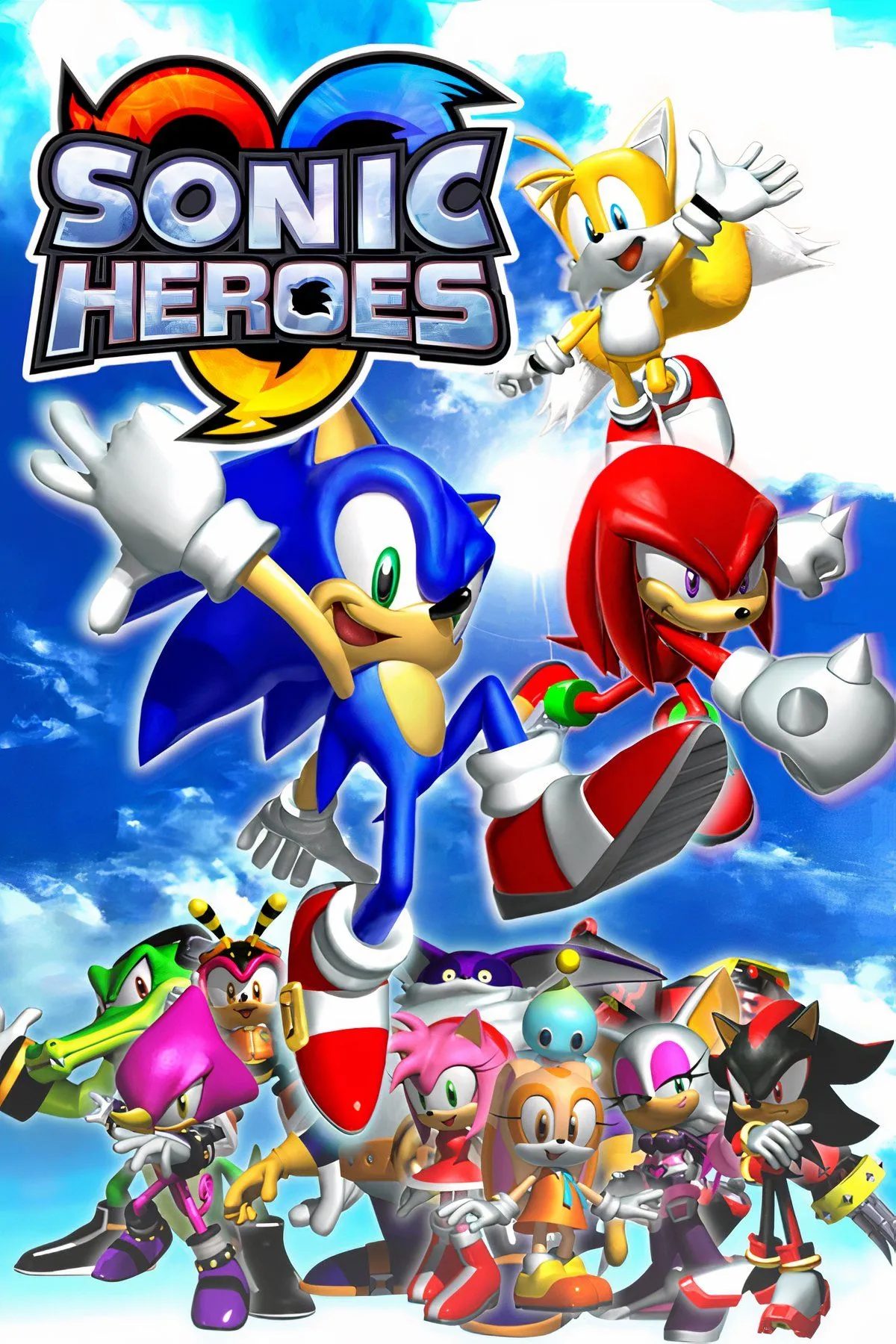 Biểu tượng Sonic Heroes, nhấn mạnh cơ chế chơi theo đội hình đa dạng nhân vật.