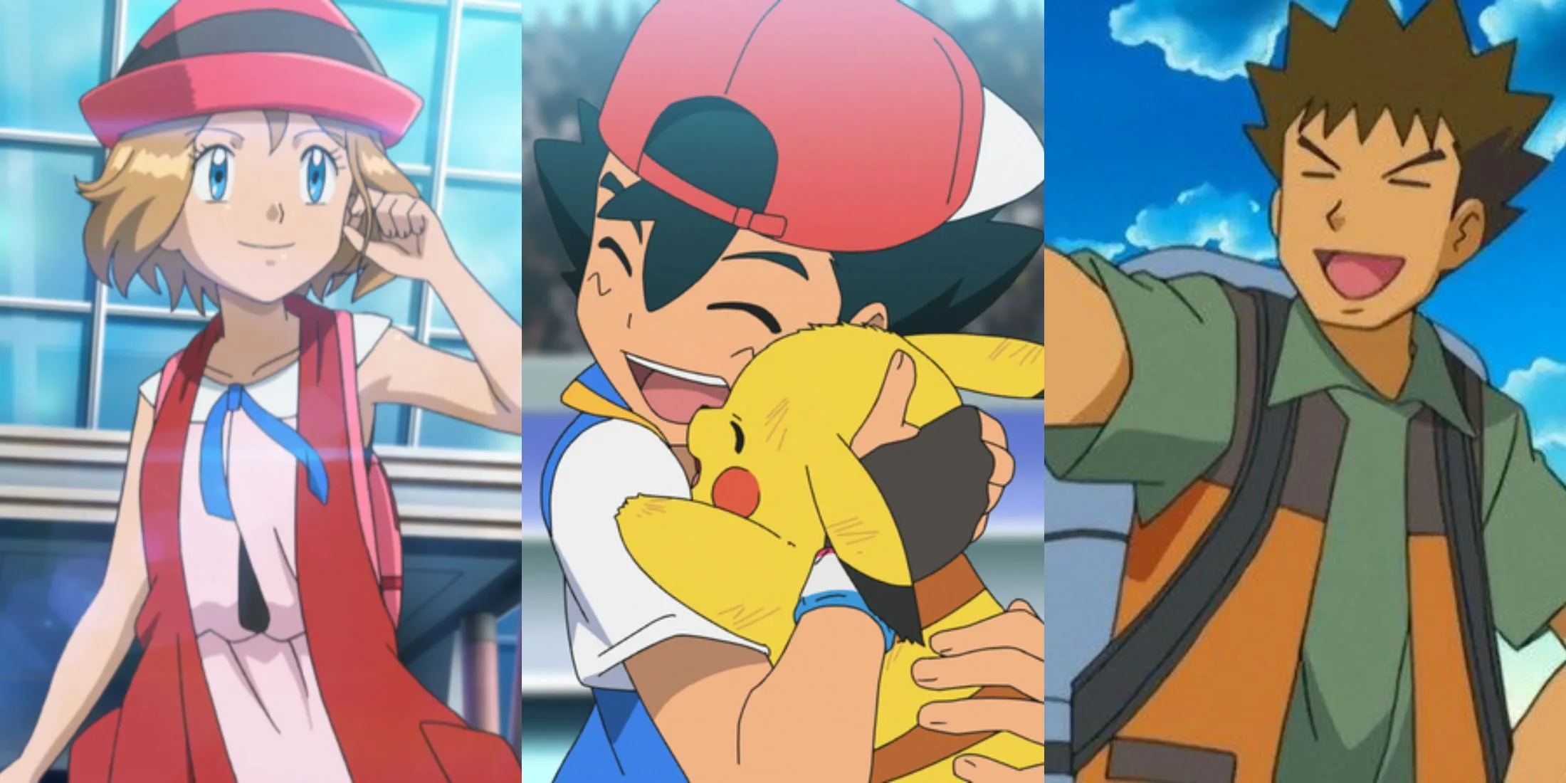 Bộ ba nhân vật huyền thoại Ash, Pikachu và Brock trong anime Pokemon.