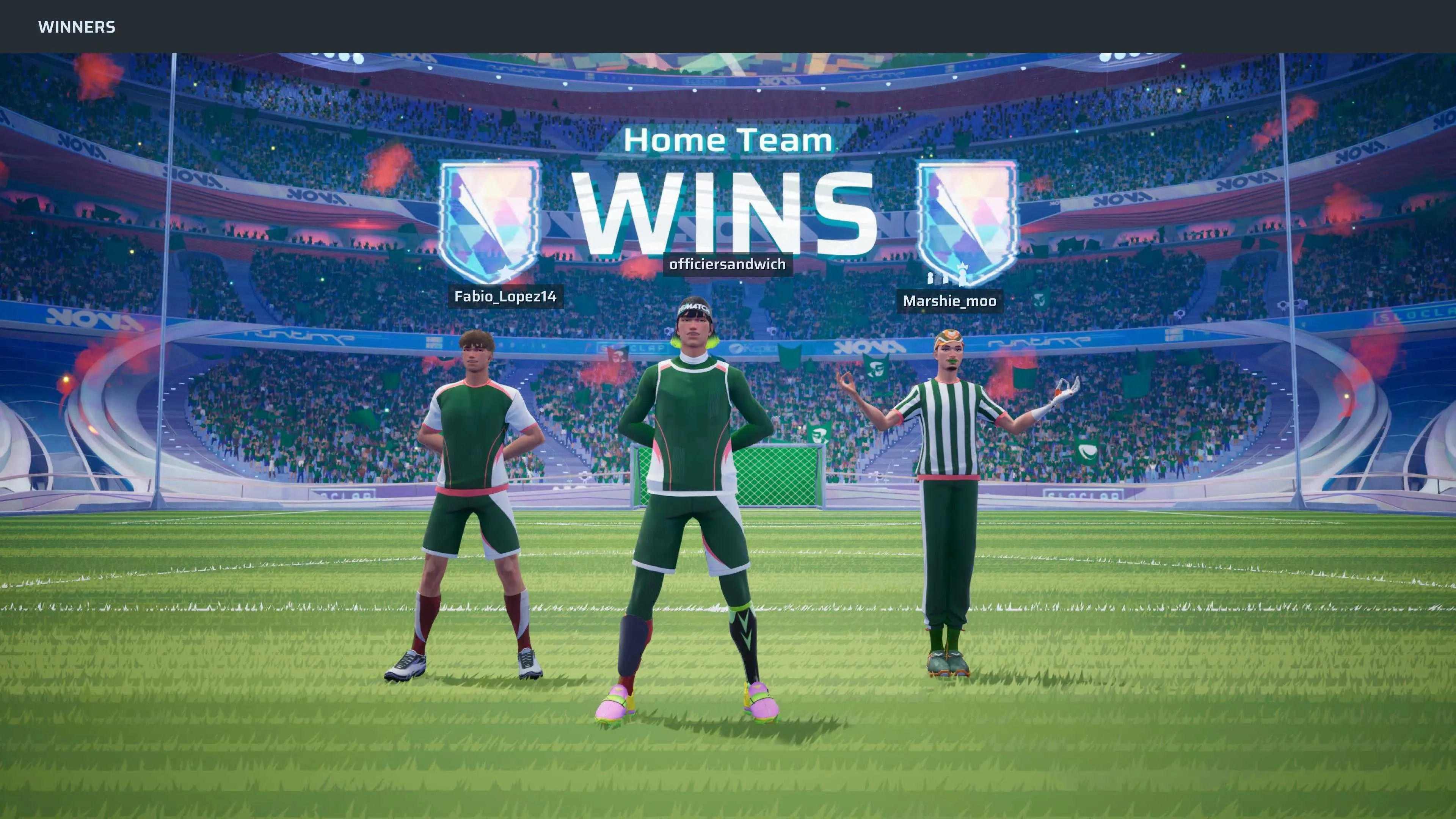 Cảnh ăn mừng bàn thắng trong game Rematch.