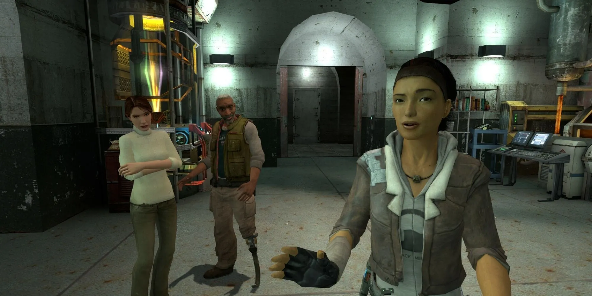 Cảnh trong game Half-Life 2, minh họa đồ họa và hiệu ứng vật lý Source Engine năm 2004