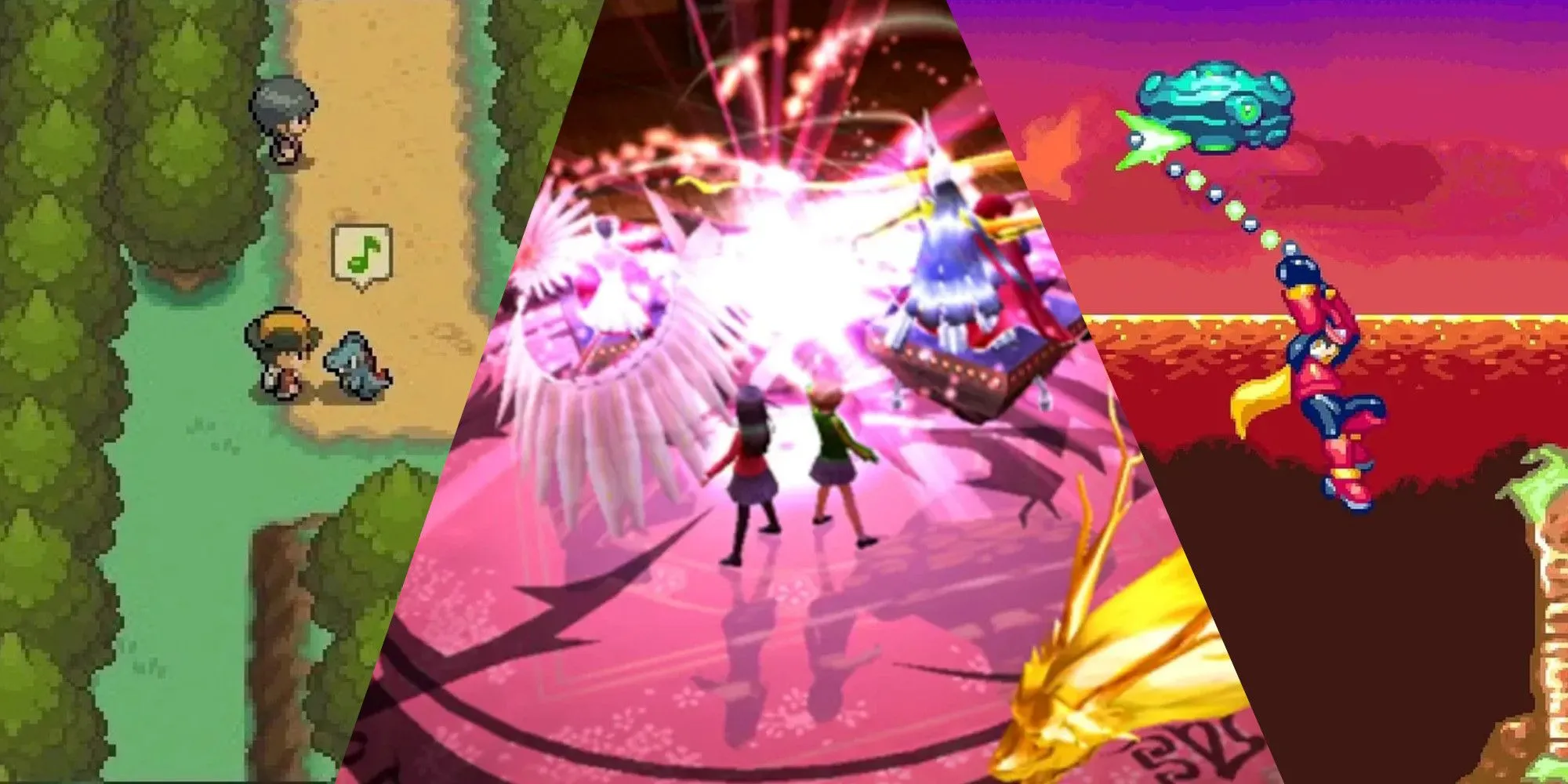Collage of Pokemon, Persona, and Mega Man.