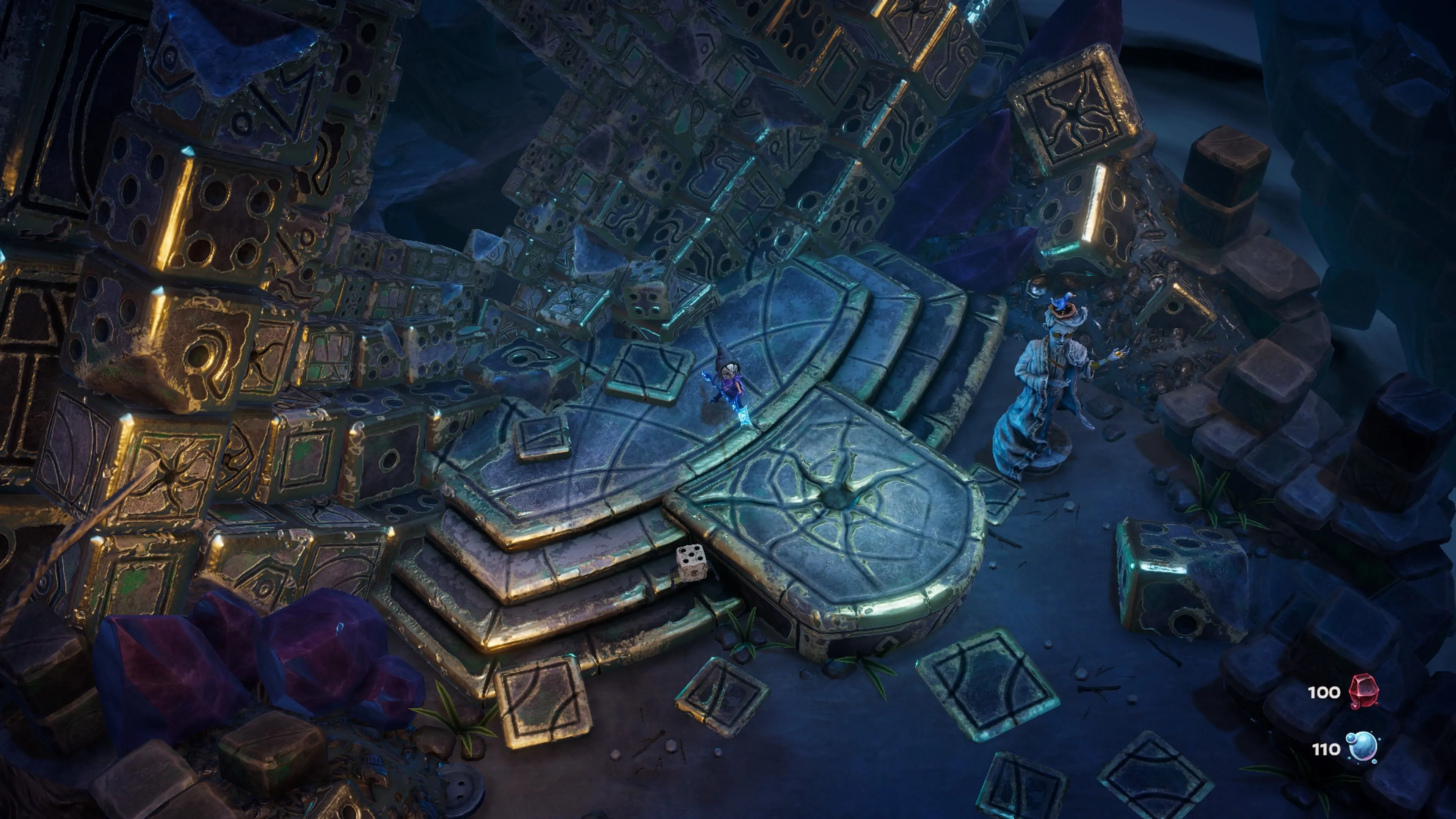 Cổng màn chơi hoặc khu vực trong Lost in Random The Eternal Die, thể hiện cấu trúc màn chơi dạng board game.