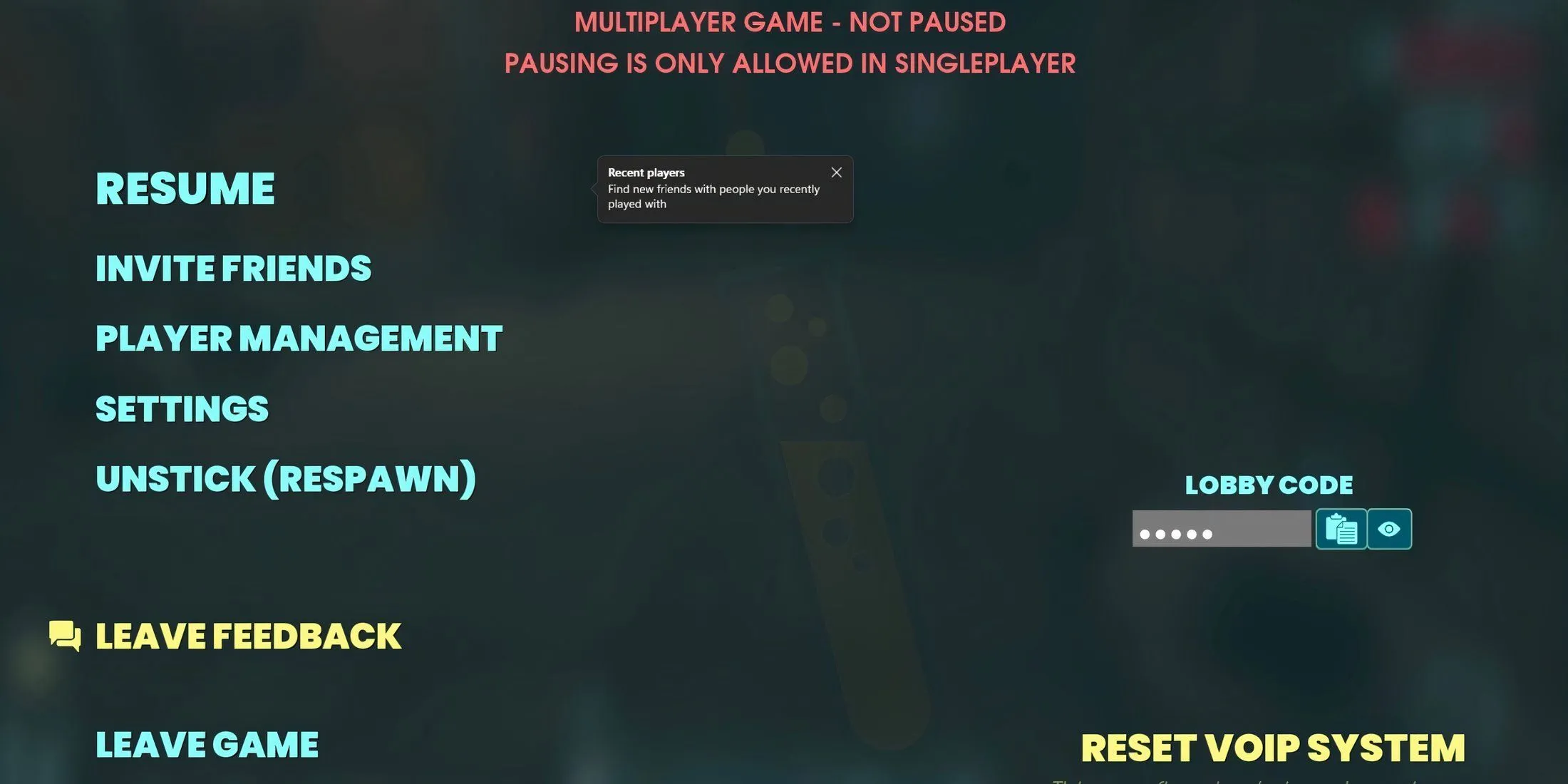 Giao diện màn hình nhập mã phòng (Lobby Code) để tham gia server Crossplay trong Abiotic Factor, hướng dẫn kết nối bạn bè dễ dàng.