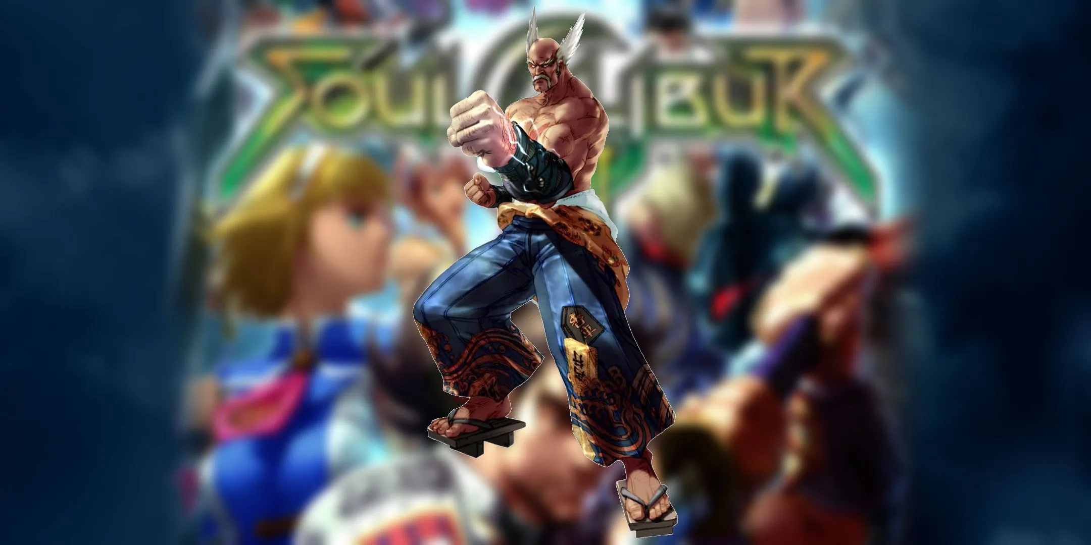 Heihachi Mishima chuẩn bị chiến đấu trong game Soul Calibur 2