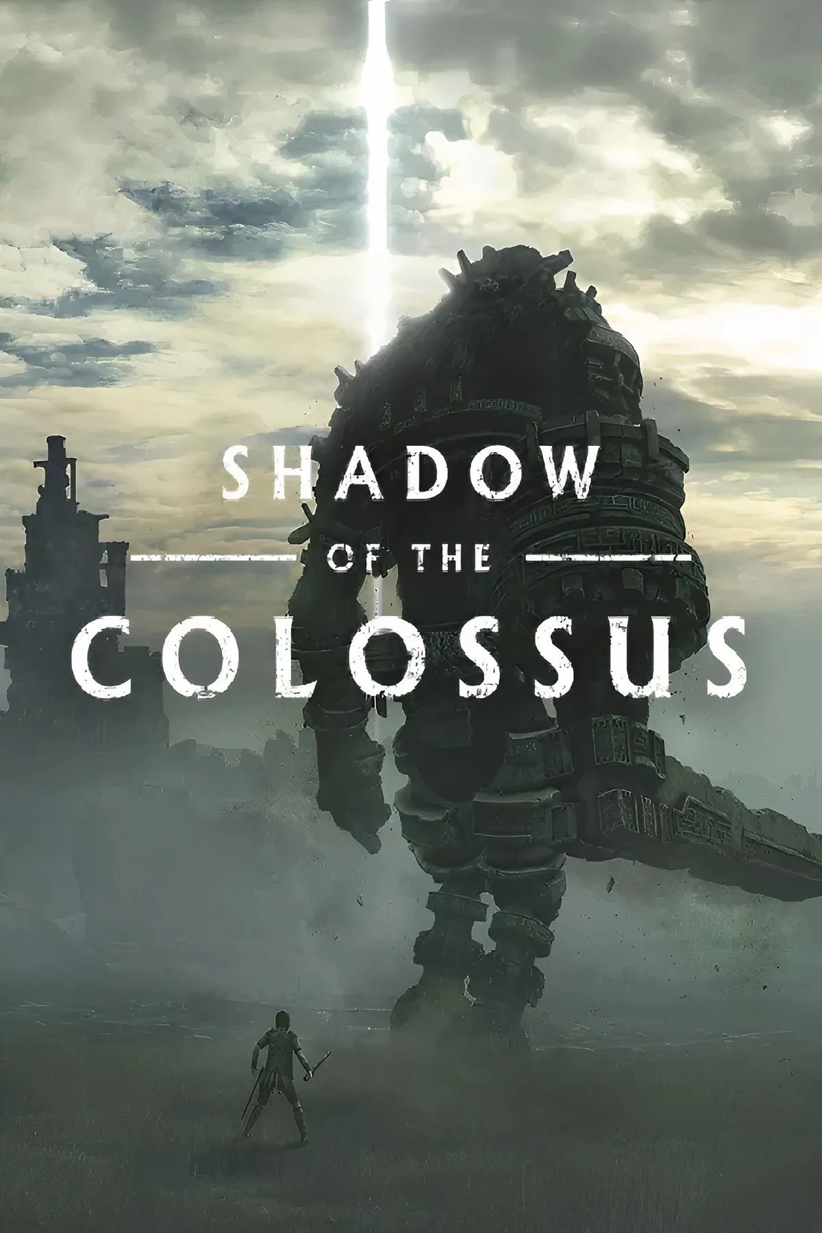 Hình ảnh nhân vật Wander đối mặt với Colossus khổng lồ trong Shadow of the Colossus