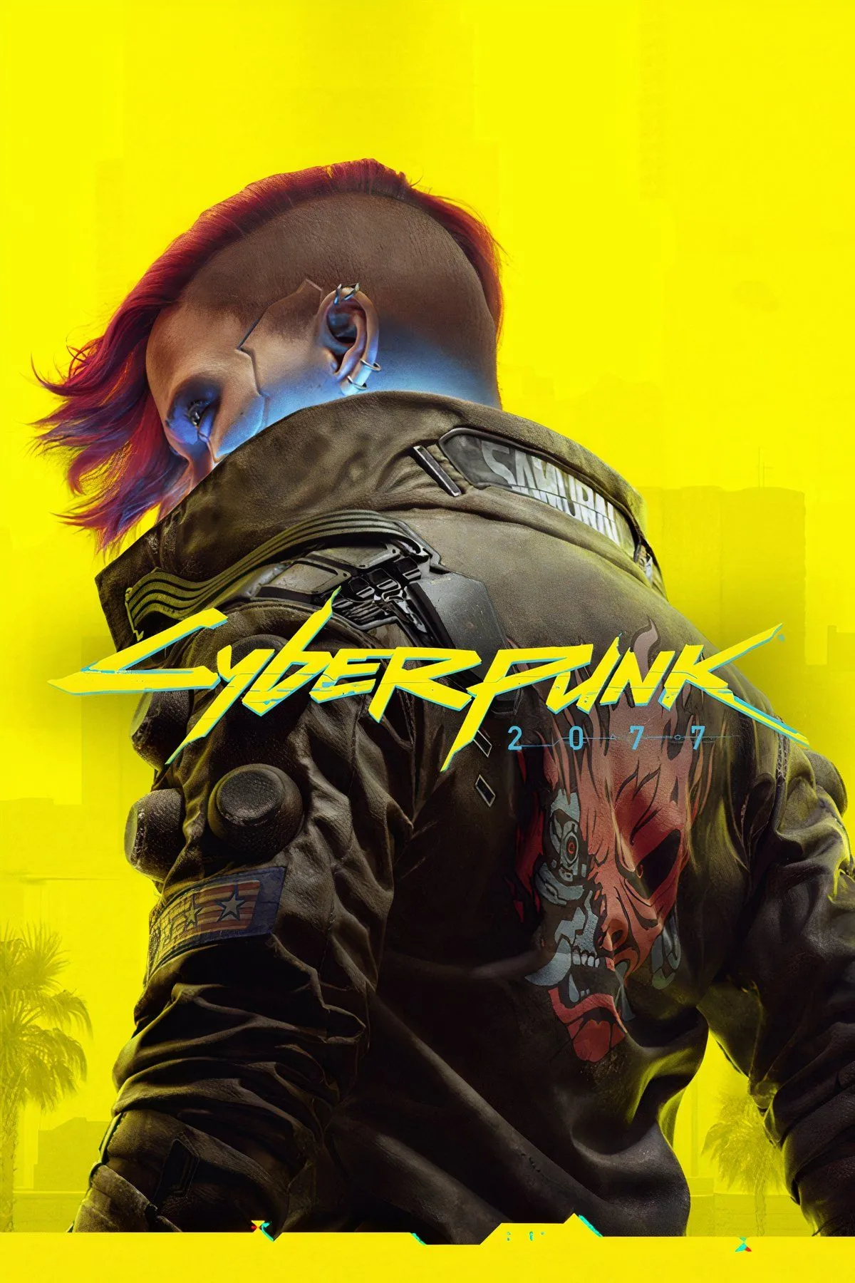 Hình ảnh quảng bá game Cyberpunk 2077, thể hiện phong cách sci-fi neon và nhân vật chính V trong Night City