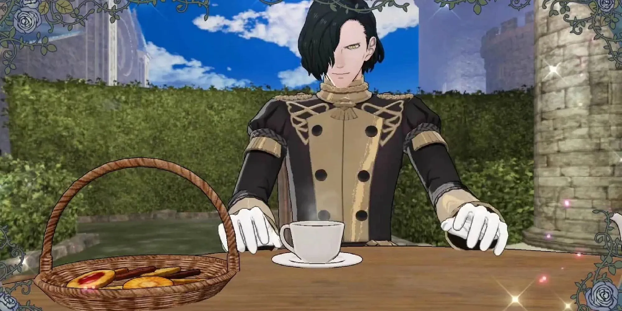 Hubert von Vestra, nhân vật đến từ Fire Emblem: Three Houses, một tùy chọn lãng mạn ban đầu khó gần nhưng rất trung thành.
