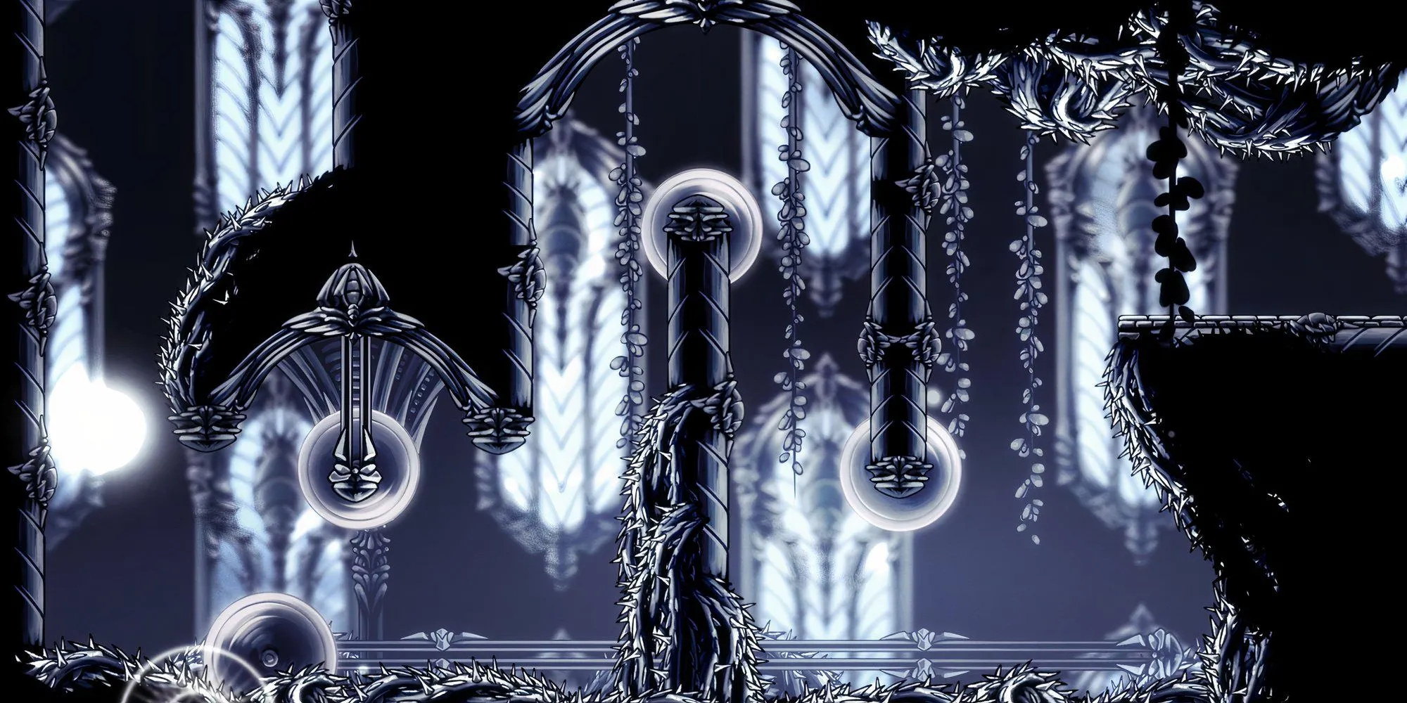Lối đi Của Nỗi Đau (Path of Pain) trong Hollow Knight, nổi tiếng với độ khó platforming cực cao
