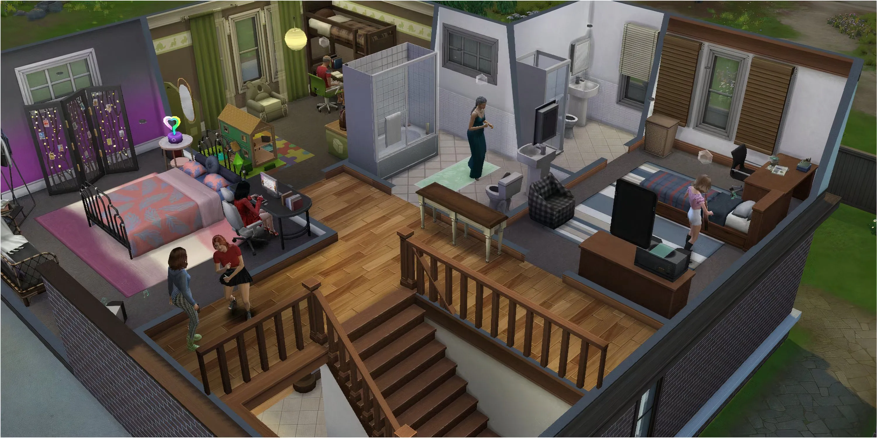 Ngôi nhà BridgeCreek Drive của gia đình Price tại Copperdale trong The Sims 4, bối cảnh lý tưởng cho trải nghiệm học đường tuổi teen.