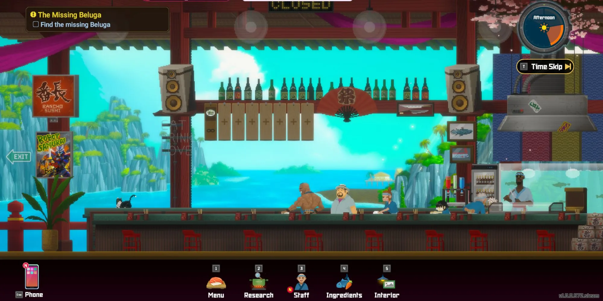 Nhà hàng Bancho trong Dave the Diver, minh họa yếu tố quản lý nhà hàng của trò chơi