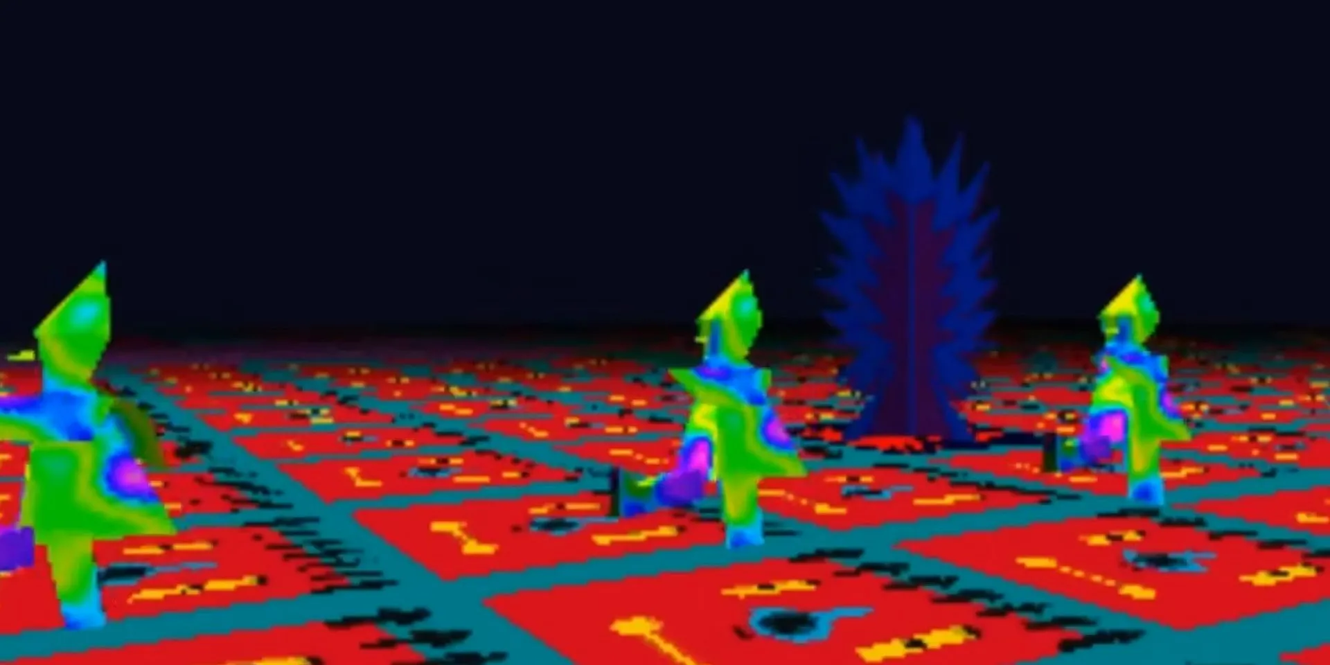Nhân vật di chuyển trong thế giới kỳ ảo của LSD Dream Emulator