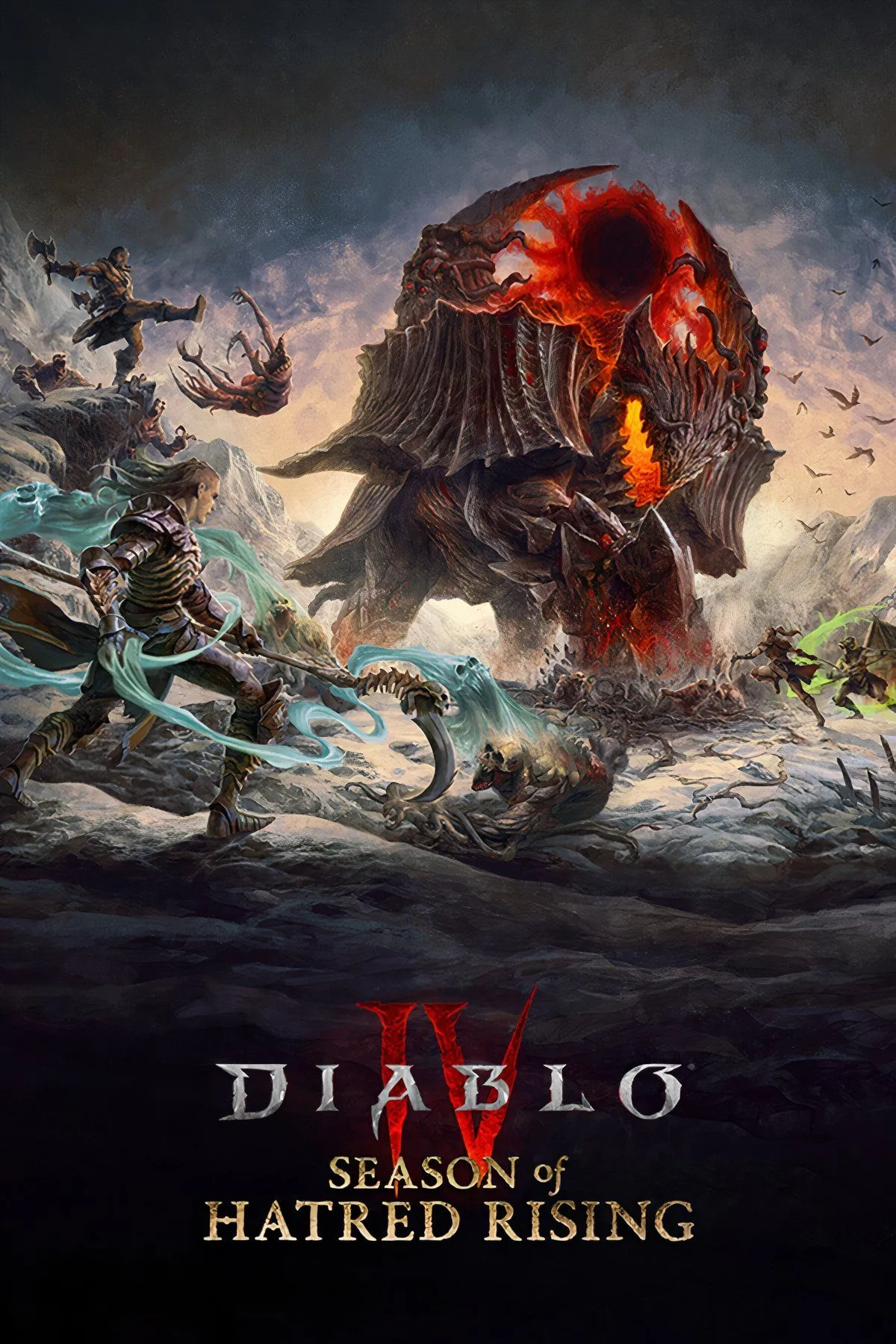Những hình ảnh minh họa về các lớp nhân vật, quái vật và môi trường chiến đấu trong Diablo 4, thể hiện sự đa dạng và thử thách của game