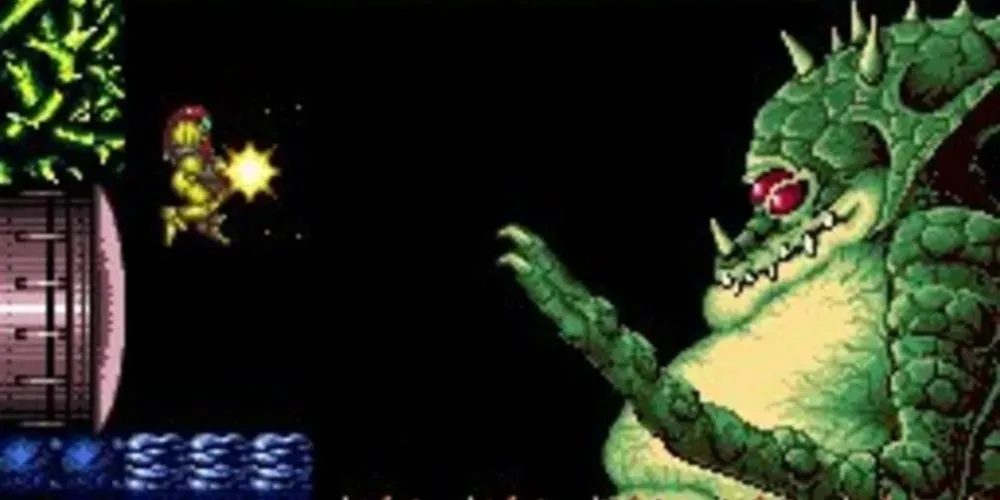 Nữ anh hùng Samus Aran trong bộ giáp đặc trưng của Super Metroid