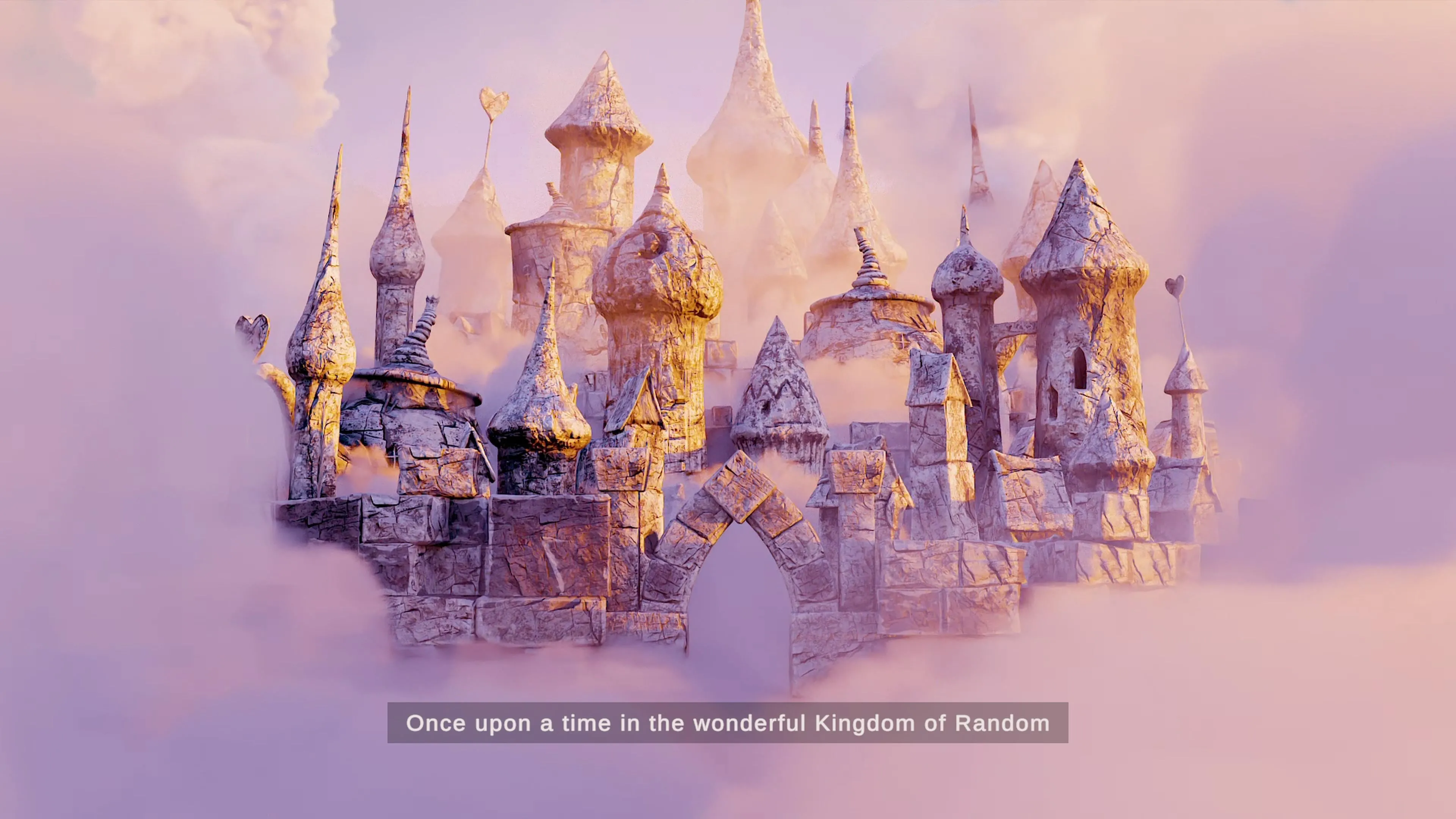 Phong cách đồ họa đặc trưng của Lost in Random The Eternal Die, với bối cảnh vương quốc Random.