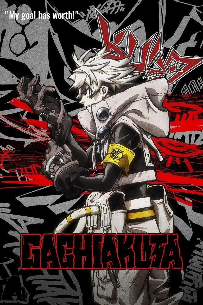 Poster chính thức của anime Gachiakuta, khắc họa không khí u ám và đầy thử thách của vùng đất Hố (The Pit).