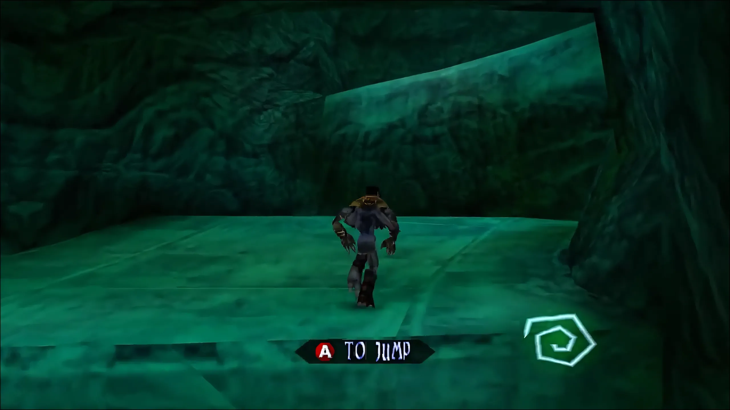 Raziel, nhân vật chính của Legacy of Kain: Soul Reaver, bay lượn trên vực thẳm The Abyss