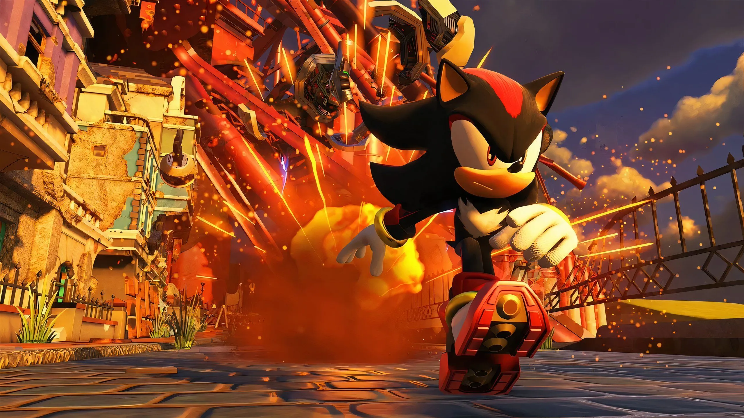 Shadow the Hedgehog và Charmy the Bee trong cảnh game, minh họa các màn hợp tác độc đáo trong game.
