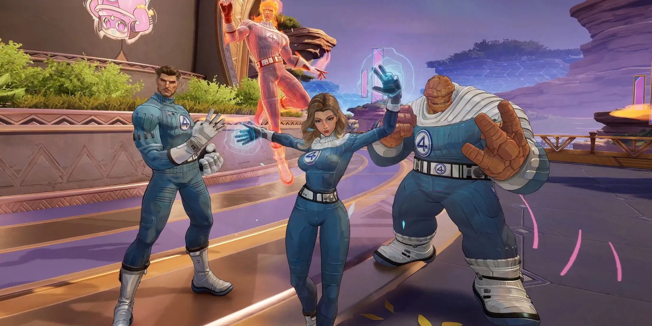 Skin Fantastic Four First Steps trong Marvel Rivals so sánh với Fortnite, nhấn mạnh sự hợp tác điện ảnh trong game.