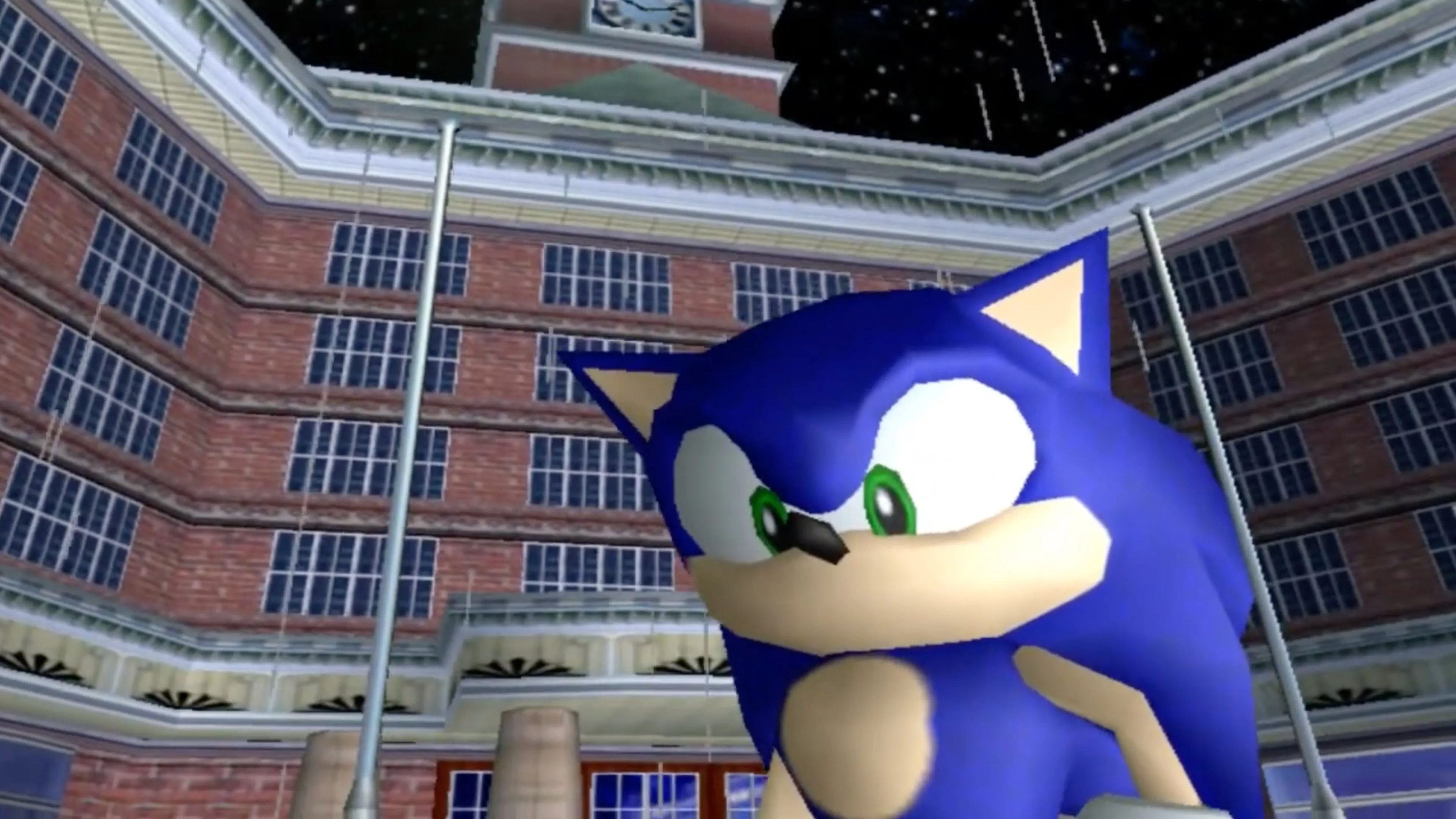 Sonic và Tails trong cảnh game Sonic Adventure, minh họa tương tác nhân vật thân thiết.