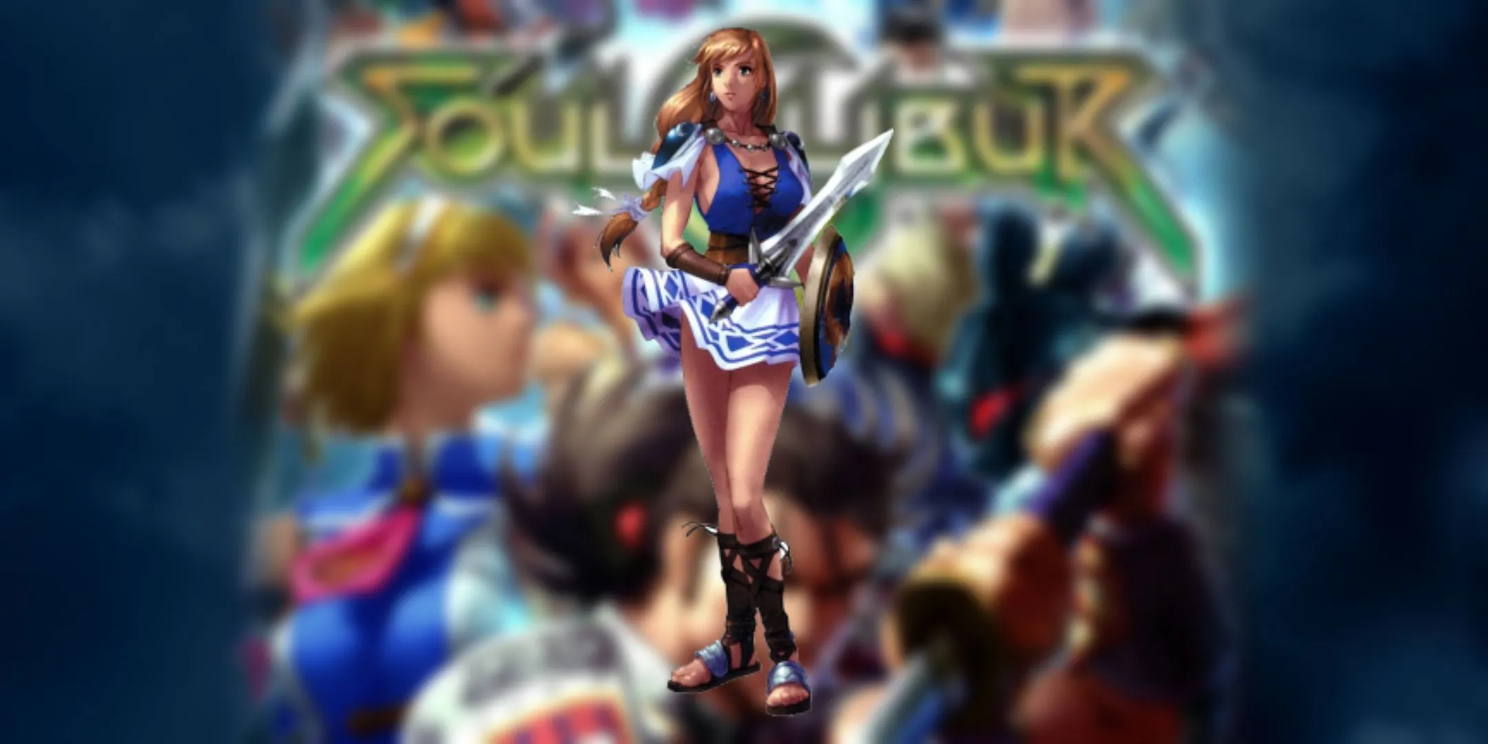 Sophitia Alexandra với khiên và kiếm thánh trong Soul Calibur 2
