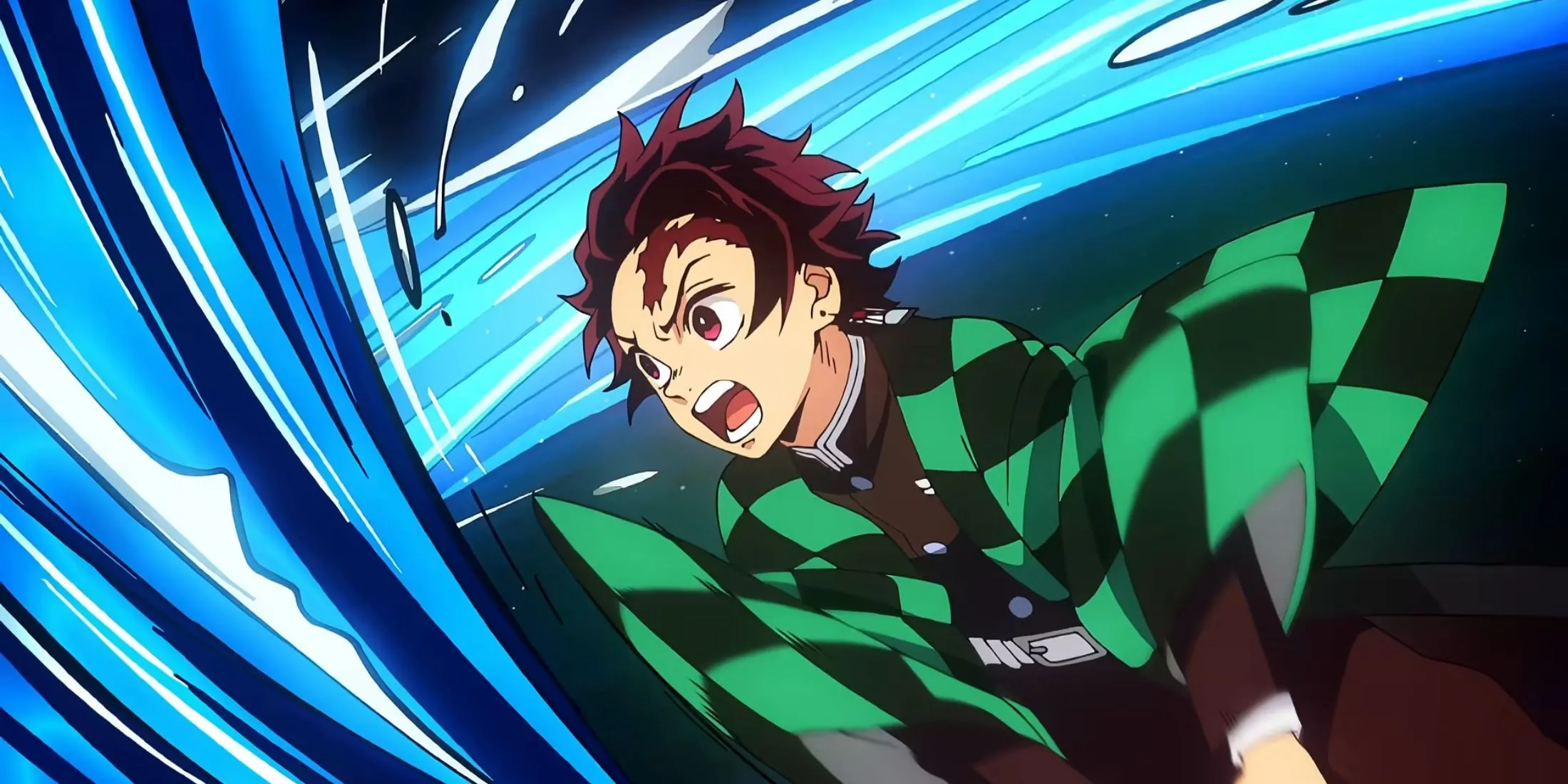 Tanjiro Kamado với hơi thở nước trong cảnh mở đầu đầu tiên của Demon Slayer