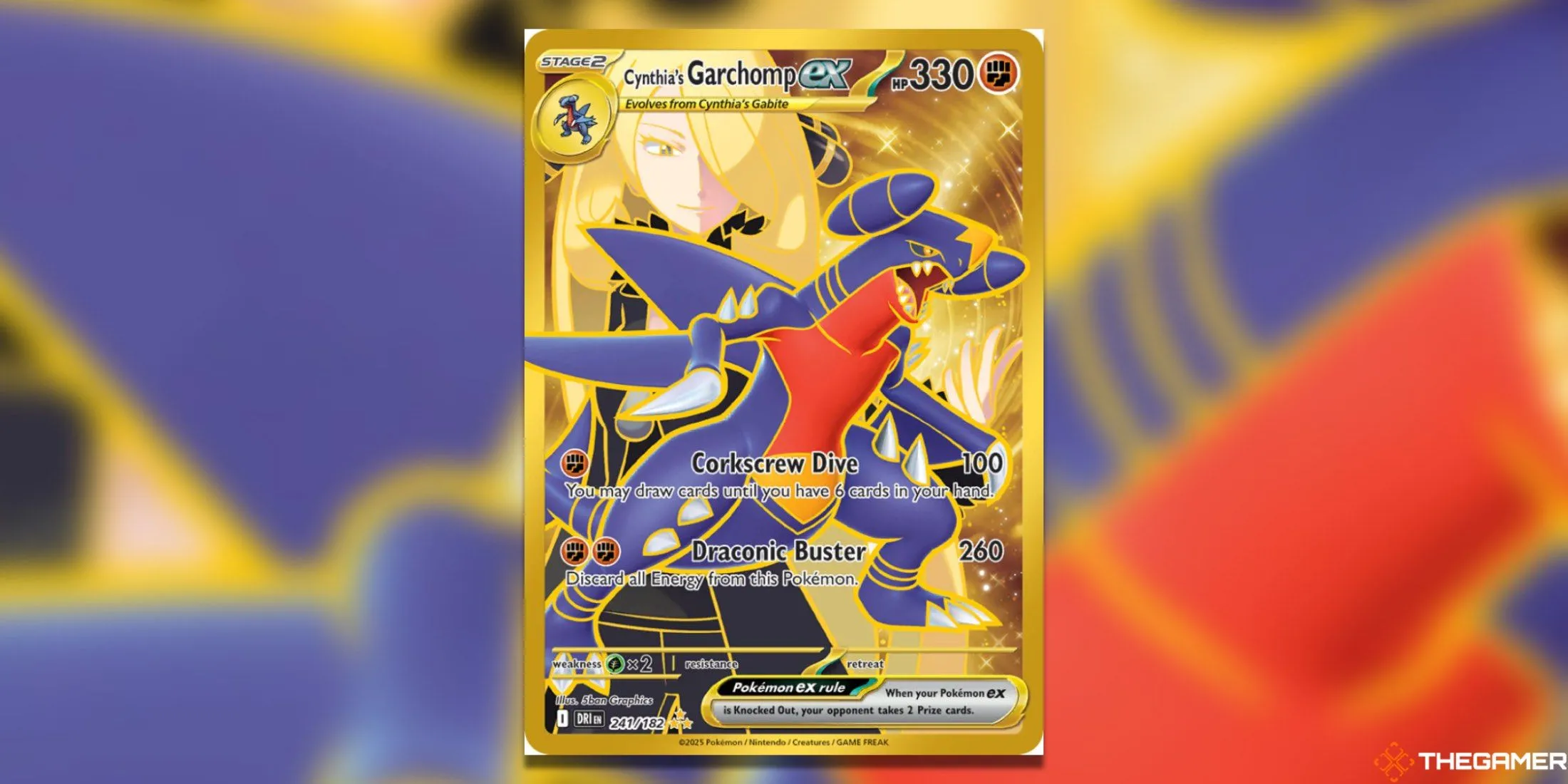 Thẻ Cynthia's Garchomp ex Hyper Rare từ bộ Destined Rivals Pokemon TCG