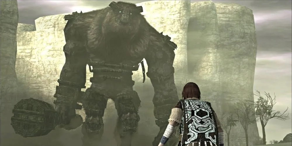 Wander đối mặt Valus, Colossus đầu tiên trong Shadow of the Colossus, khởi đầu cuộc phiêu lưu săn người khổng lồ